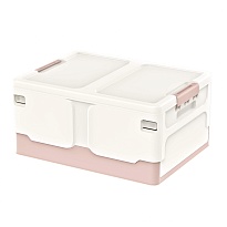 Ящик пластиковый складной белый, дно розовое, 480х360х240 мм в Шахты