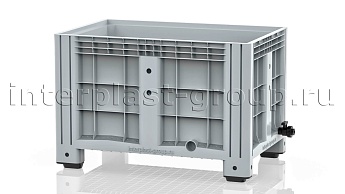 Контейнер iBox сплошной на ножках с краном серый в Шахты