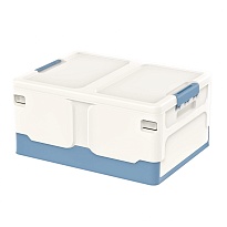 Ящик пластиковый складной белый, дно синее, 480х360х240 мм в Шахты