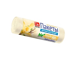 Мешки для мусора 60 л, ароматизированные, Ваниль, бежевые, в рулоне 20 шт., ПНД, 9 мкм, 650х550 мм, GRIFON Aroma, 101-023 V в Шахты