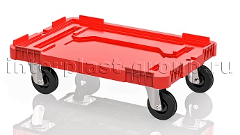 Тележка пластиковая сплошная без тормозов красная в Шахты Тележка пластиковая сплошная без тормозов красная в Шахты