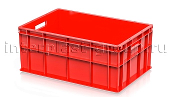 Ящик для молока, мяса, овощей и фруктов сплошной усиленный красный в Шахты