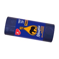 Мешки для мусора 160 л, синие, рулон 10 шт., ПВД, 35 мкм, 1100х900 мм, Уфа Пак, МВ1755 (МВ 160-10ср) в Шахты