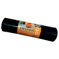 Мешки для мусора 360 л, черные, в рулоне 10 шт., ПВД 65 мкм, 1400х1100 мм, Концепция Быта Профи, 603736 в Шахты