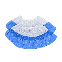 Бахилы бело-синие 1000 шт (500 пар), 48 мкм, двойная подошва, с одной резинкой, Эконом+ в Шахты