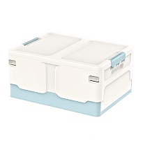 Ящик пластиковый складной белый, дно голубое, 480х360х240 мм в Шахты