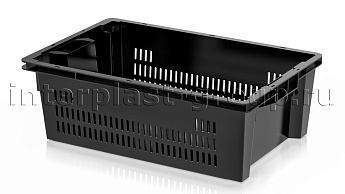 Ящик универсальный для овощей, фруктов и хлеба перфорированные стенки сплошное дно черный в Шахты Ящик универсальный для овощей, фруктов и хлеба перфорированные стенки сплошное дно черный в Шахты