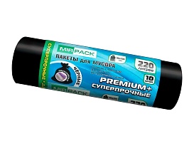 Мешки для мусора 220 л, черные, в рулоне 10 шт., ПВД, 45 мкм, 1250х930 мм, PREMIUM+, 2201068 в Шахты Мешки для мусора 220 л, черные, в рулоне 10 шт., ПВД, 45 мкм, 1250х930 мм, PREMIUM+, 2201068 в Шахты