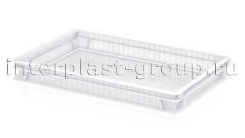 Ящик для полуфабрикатов перфорированный белый в Шахты
