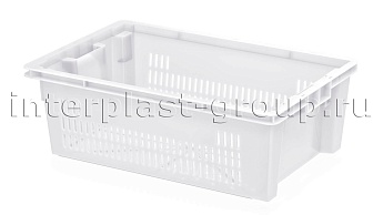 Ящик универсальный для овощей, фруктов и хлеба перфорированный белый в Шахты