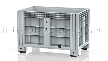 Контейнер iBox сплошной на ножках с пробкой 2 дюйма серый в Шахты