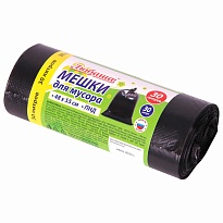 Мешки для мусора 30 л, черные, в рулоне 30 шт., ПНД, 7 мкм, 550х480 мм, Любаша, 608089 в Шахты