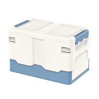 Ящик пластиковый складной белый, дно синее, 370х240х240 мм в Шахты