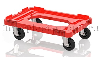 Тележка пластиковая с отверстием без тормозов красная в Шахты Тележка пластиковая с отверстием без тормозов красная в Шахты