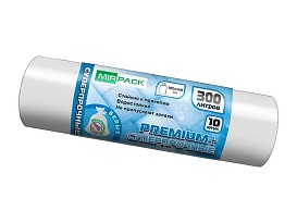 Мешки для мусора 300 л, белые, в рулоне 10 шт., ПВД 70 мкм, 1400х1000 мм, PREMIUM+, 300101602 в Шахты Мешки для мусора 300 л, белые, в рулоне 10 шт., ПВД 70 мкм, 1400х1000 мм, PREMIUM+, 300101602 в Шахты