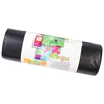 Мешки для мусора 220 л, черные, в рулоне 10 шт., ПВД, 29 мкм, 1100х830 мм, Концепция Быта ЭкоДом, 604924 в Шахты