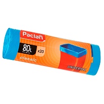 Мешки для мусора 80 л, синие, в рулоне 20 шт., ПНД, 12 мкм, 900х700 мм, PACLAN Classic, 606335 в Шахты