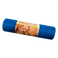 Мешки для мусора 100 л, с завязками, синие, в рулоне 10 шт., ПВД, 40 мкм, 840х670 мм, Концепция Быта Vitalux, 604933 в Шахты