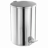 Ведро для мусора с педалью, усиленное, ТИТАН, 10 л, кольцо под мешок, нержавеющая сталь, хром в Шахты