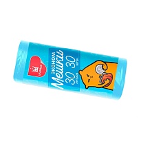 Мешки для мусора 30 л, синие, в рулоне 30 шт., ПНД, 5 мкм, 560х480 мм, Эконом, МЭ3841 (ПМ-30-30) в Шахты
